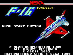 F-16 Fighter Title Screen
